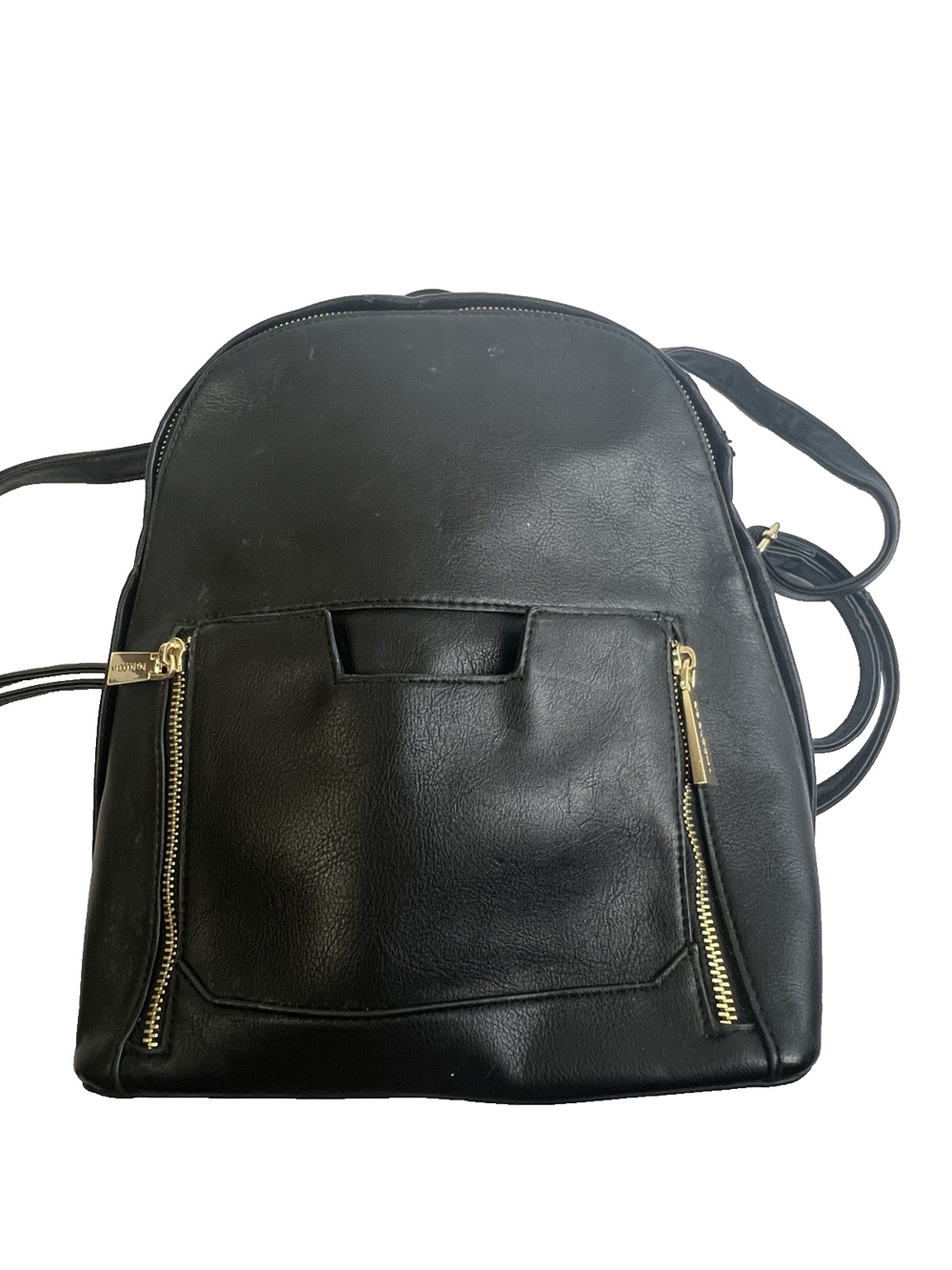 Big Buddha Backpack Purse Black Vegan Leather 9x11x5 Gold Hardware Academia Work